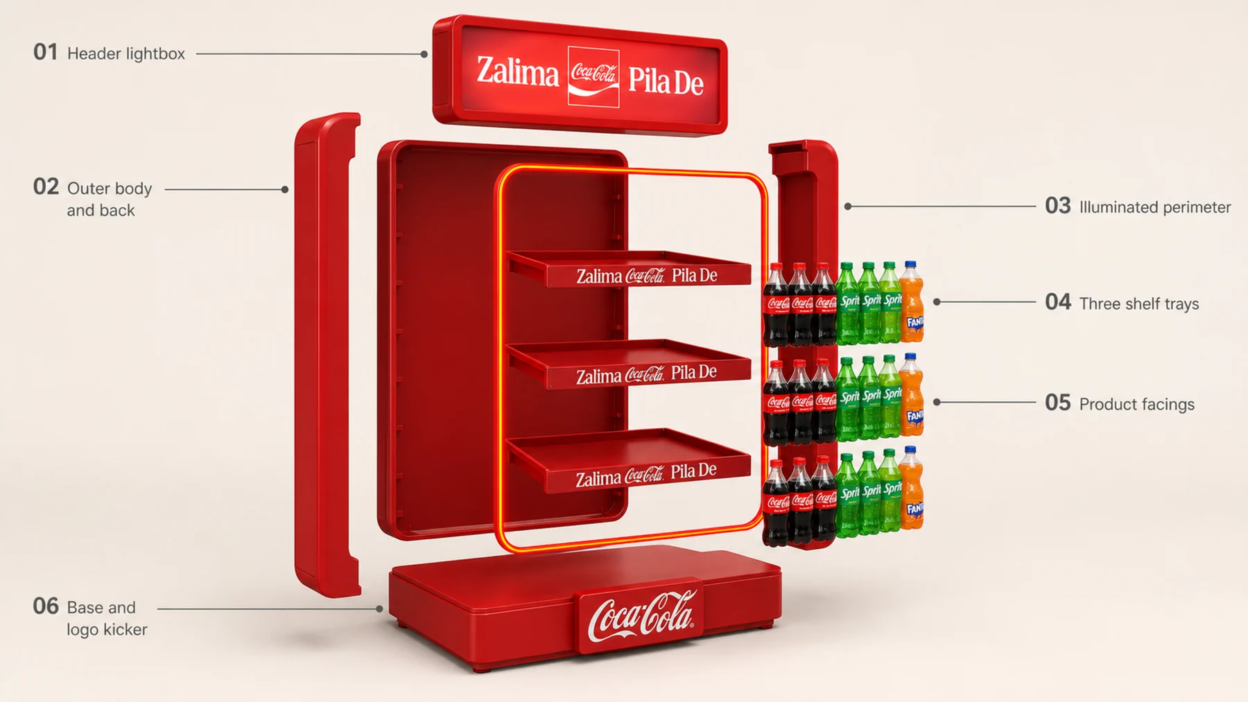 Labelled conceptual exploded construction view of the zalima campaign fsu