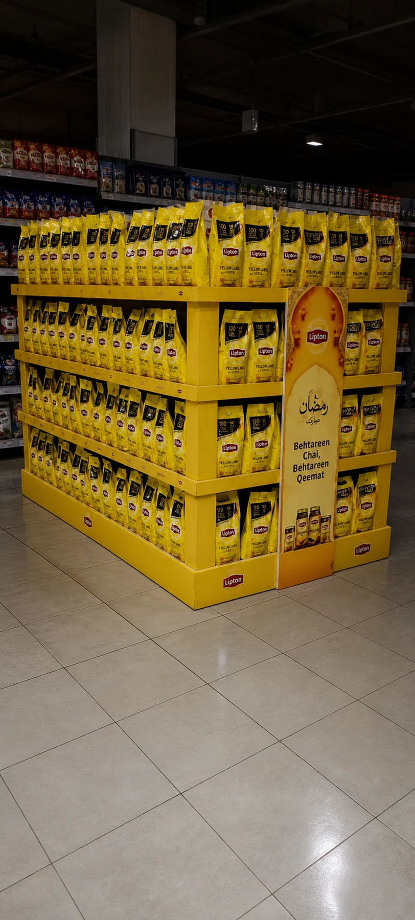 Lipton Ramzan podium stocked and installed at Carrefour Luckyone Mall