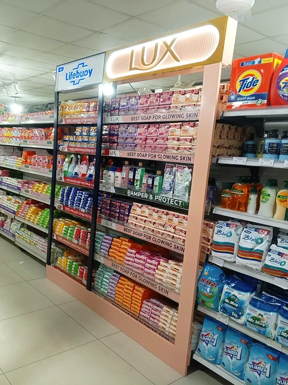 The Lux category run seen in its wider aisle context