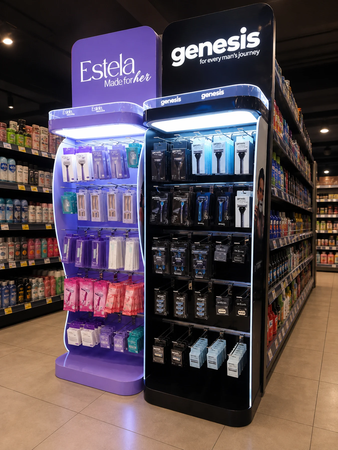 The joined Estela and genesis blade fixture fully stocked at Big Buy DHA