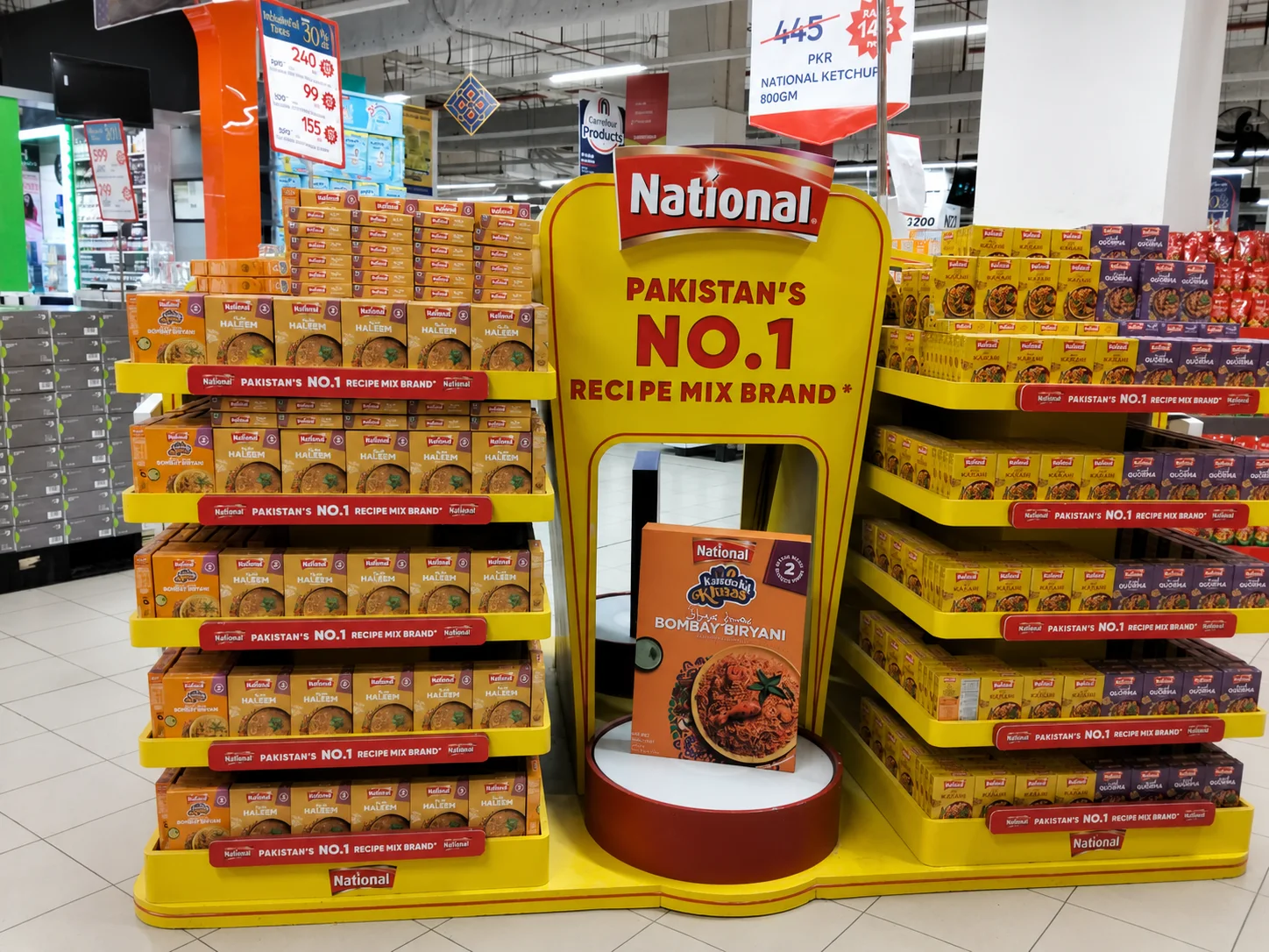 Yellow National Foods feature display
